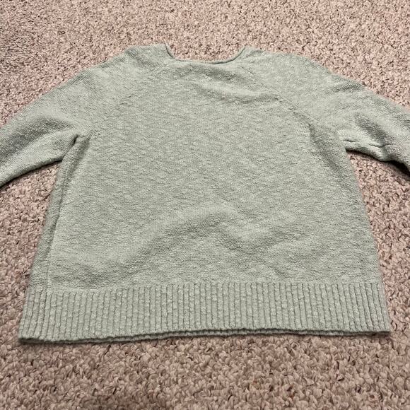 LL Bean Cotton Slub Rollneck Pullover Sz L Pale Turquoise Preppy Old Money - Picture 6 of 6